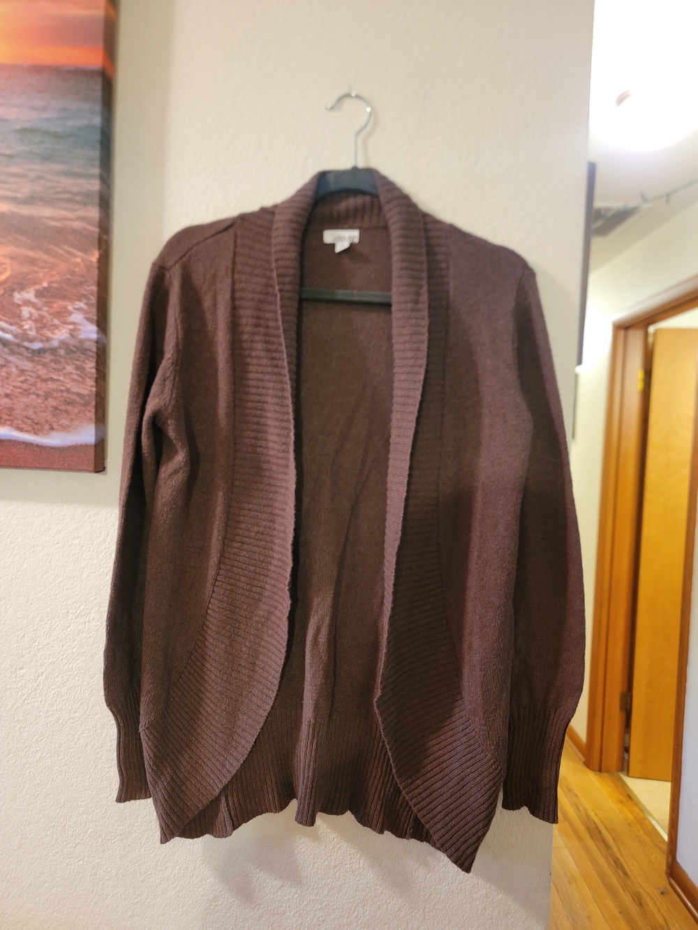 Abound Chocolate Brown Ribbed Knit Cardigan